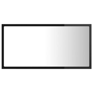 LED Badspiegel Hochglanz Schwarz 80cm