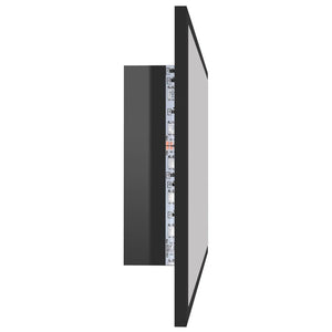 LED Badspiegel Hochglanz Schwarz 80cm