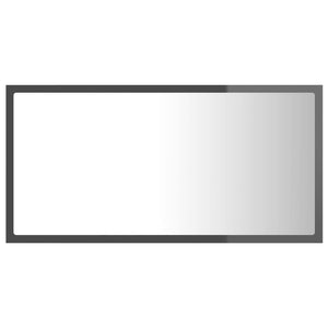 LED Badspiegel Hochglanz Grau 80x37 cm