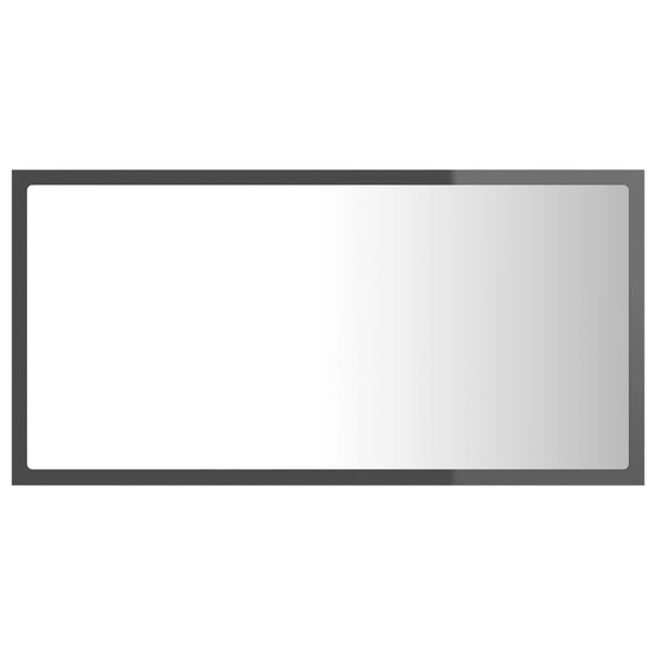 LED Badspiegel Hochglanz Grau 80x37 cm