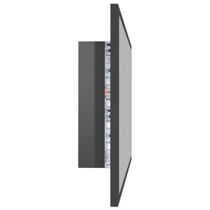 LED Badspiegel Hochglanz Grau 80x37 cm