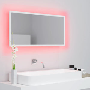 LED Badspiegel Weiß 90 cm