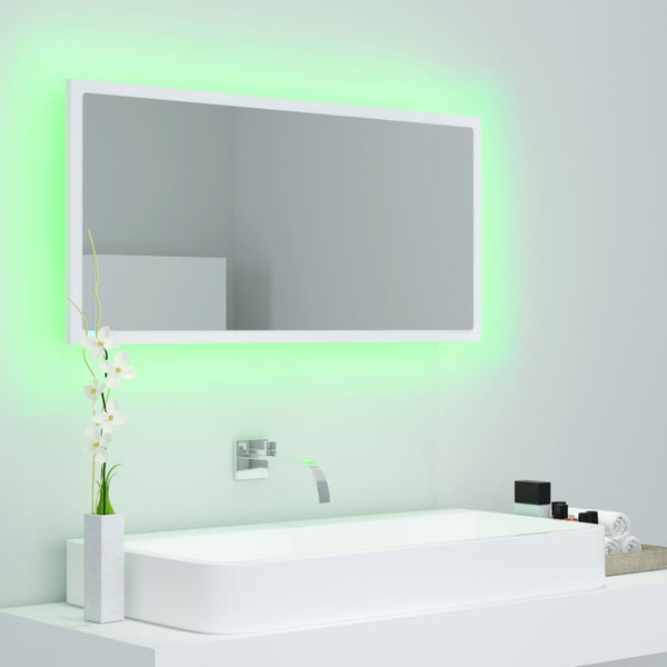 LED Badspiegel Weiß 90 cm
