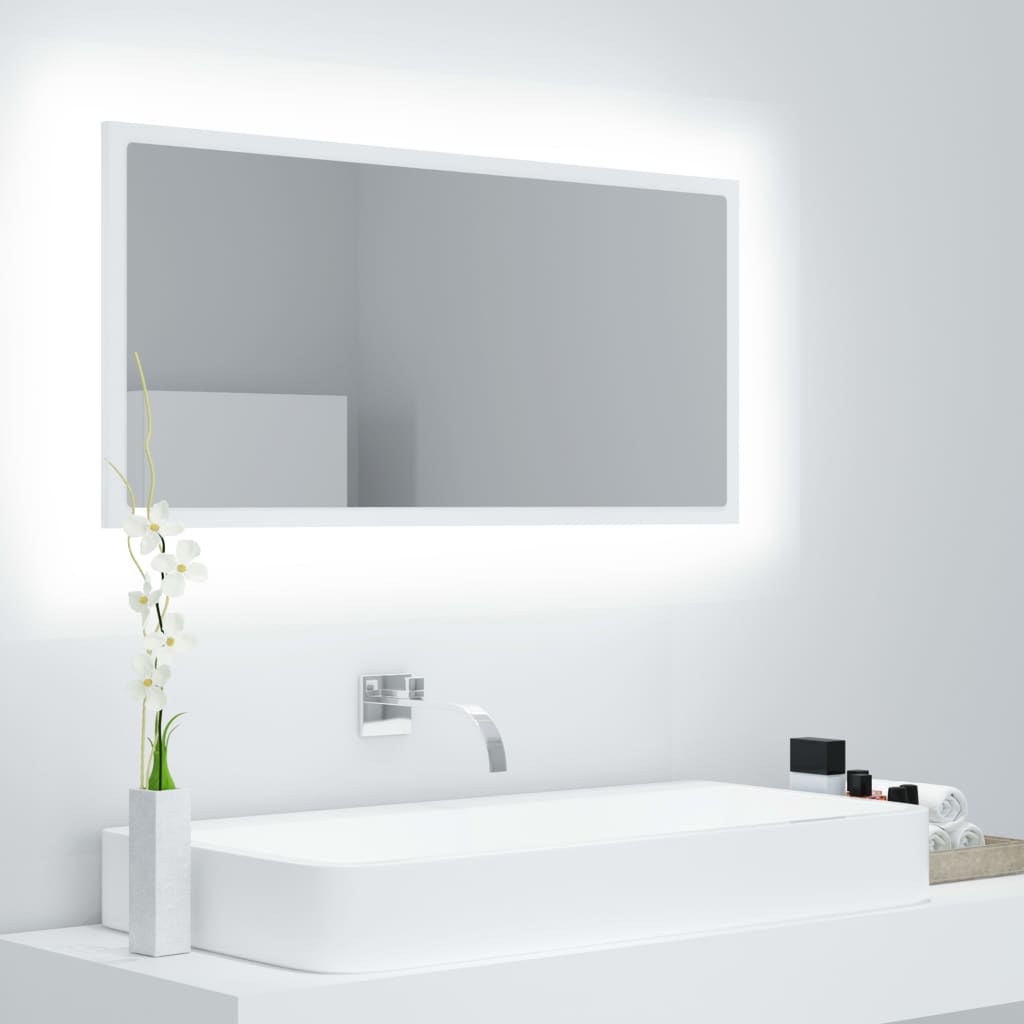 LED Badspiegel Weiß 90 cm