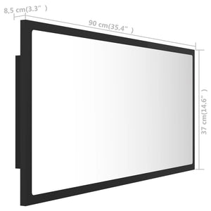 LED Badspiegel Grau 90 cm