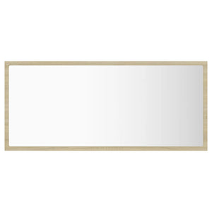 LED Badspiegel Sonoma-Eiche 90 cm