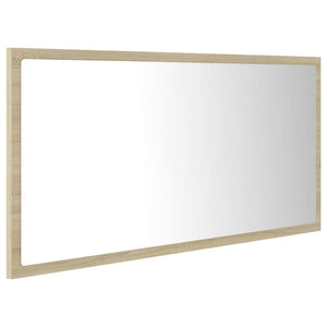 LED Badspiegel Sonoma-Eiche 90 cm