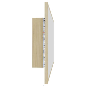 LED Badspiegel Sonoma-Eiche 90 cm