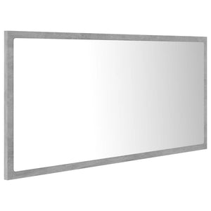 LED-Badspiegel Betongrau 90x37 cm