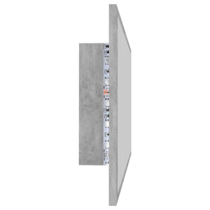 LED-Badspiegel Betongrau 90x37 cm