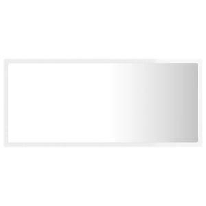 LED Badspiegel Hochglanz Weiß 90x37 cm