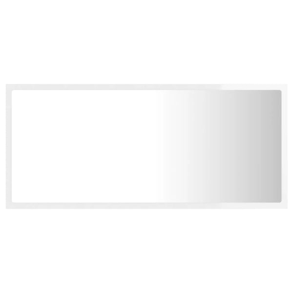LED Badspiegel Hochglanz Weiß 90x37 cm