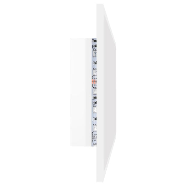 LED Badspiegel Hochglanz Weiß 90x37 cm