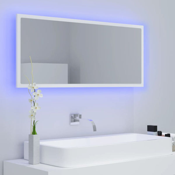 LED Badspiegel Weiß 100 cm