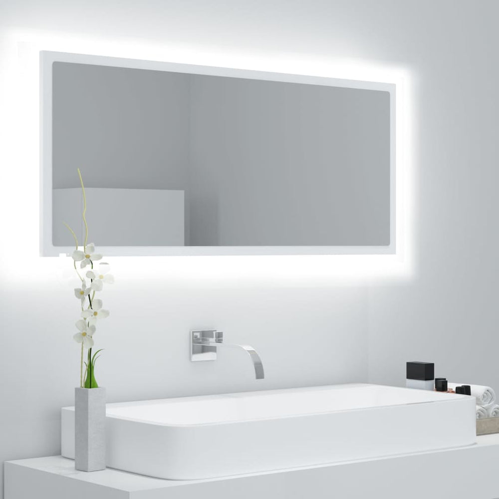 LED Badspiegel Weiß 100 cm
