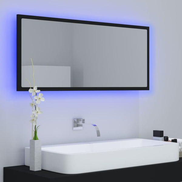 LED Badspiegel Schwarz 100 cm