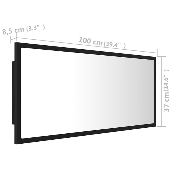 LED Badspiegel Schwarz 100 cm