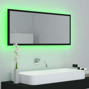 LED Badspiegel Schwarz 100 cm