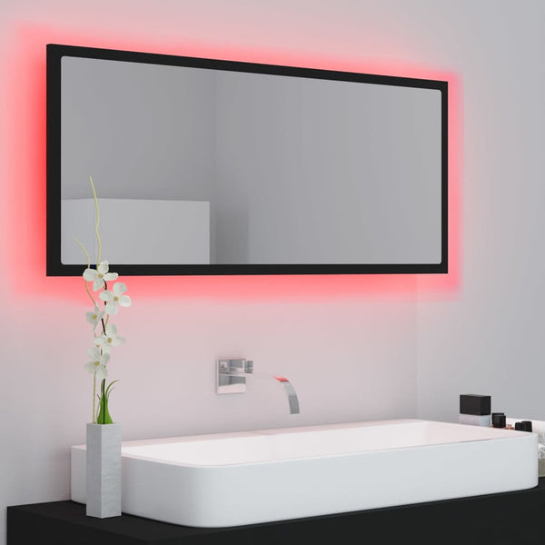 LED Badspiegel Schwarz 100 cm