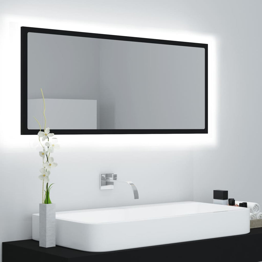 LED Badspiegel Schwarz 100 cm