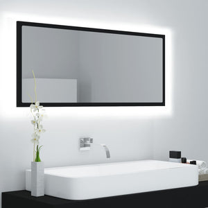 LED Badspiegel Schwarz 100 cm