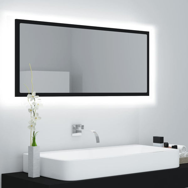 LED Badspiegel Schwarz 100 cm