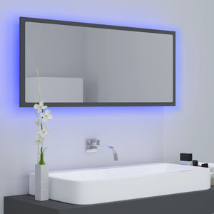 LED Badspiegel Grau 100 cm