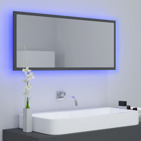 LED Badspiegel Grau 100 cm
