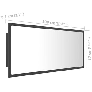LED Badspiegel Grau 100 cm