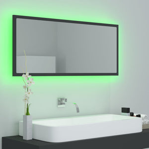 LED Badspiegel Grau 100 cm