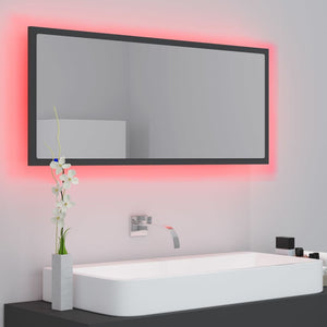 LED Badspiegel Grau 100 cm