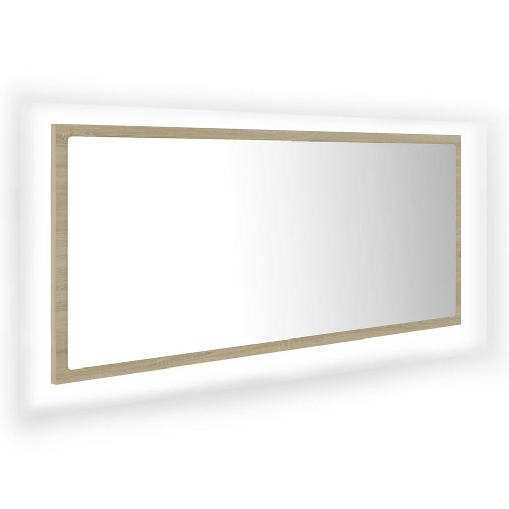 LED Badspiegel Sonoma-Eiche 100 cm