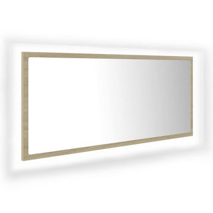 LED Badspiegel Sonoma-Eiche 100 cm