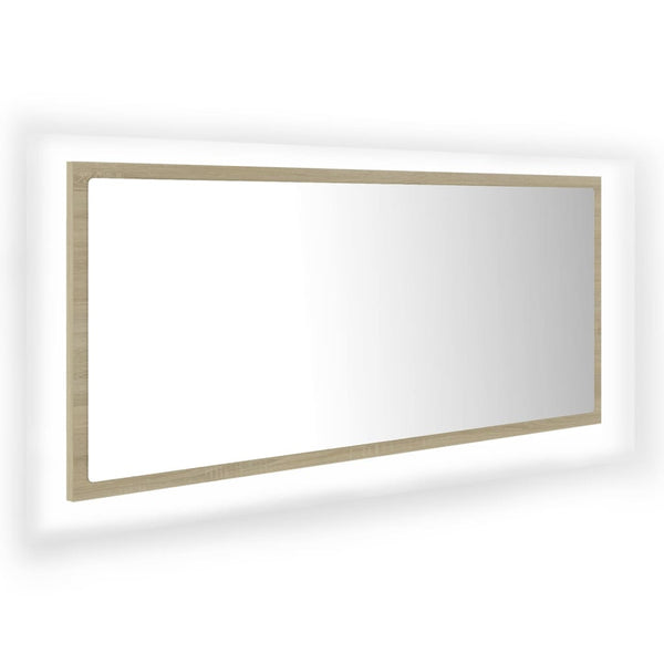 LED Badspiegel Sonoma-Eiche 100 cm