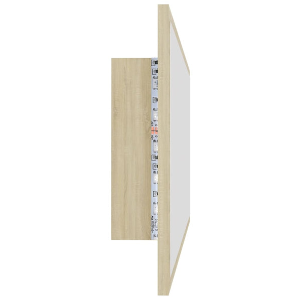 LED Badspiegel Sonoma-Eiche 100 cm
