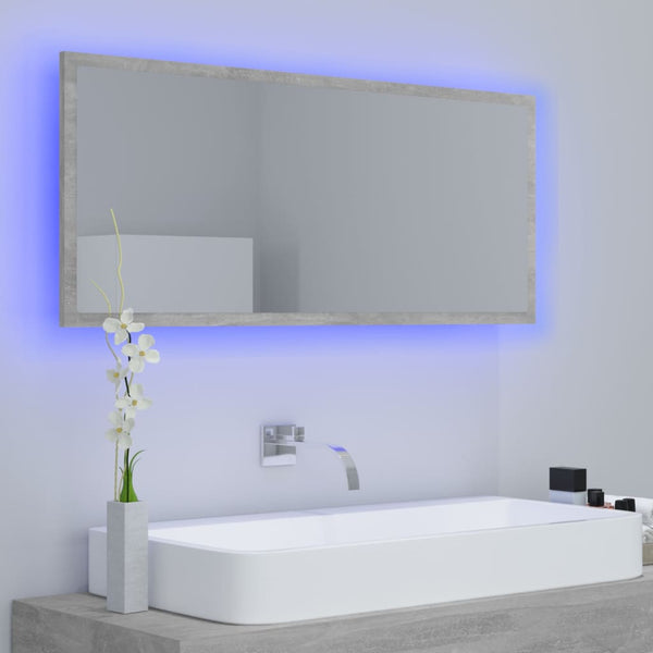 LED Badspiegel Betongrau 100 cm