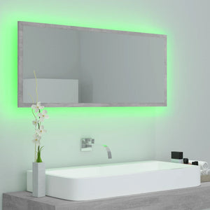 LED Badspiegel Betongrau 100 cm
