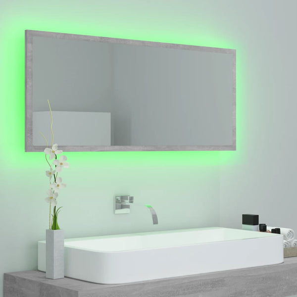 LED Badspiegel Betongrau 100 cm