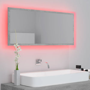 LED Badspiegel Betongrau 100 cm