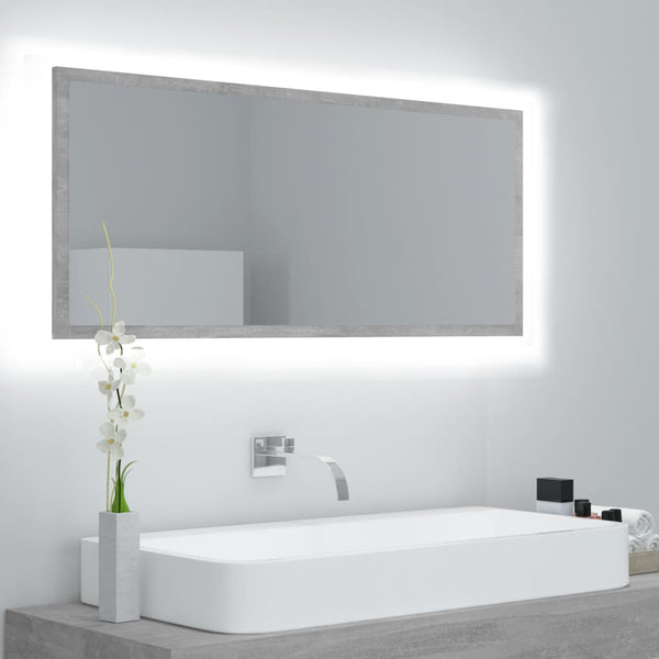LED Badspiegel Betongrau 100 cm