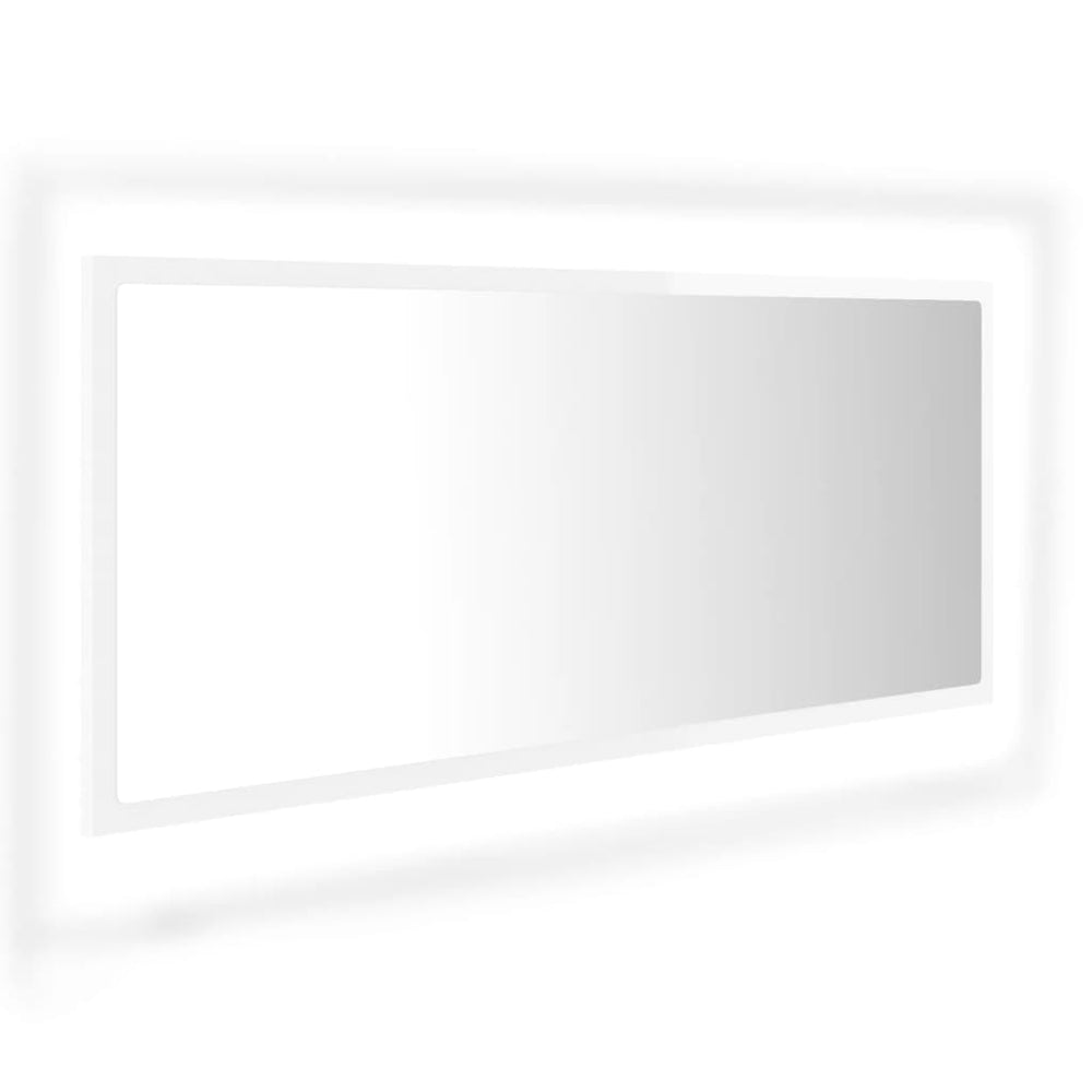 LED Badspiegel Hochglanz Weiß 100cm