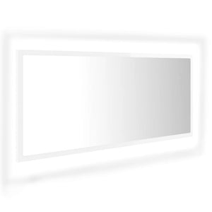 LED Badspiegel Hochglanz Weiß 100cm