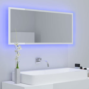 LED Badspiegel Hochglanz Weiß 100cm