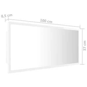 LED Badspiegel Hochglanz Weiß 100cm