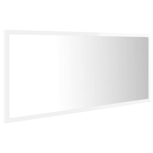 LED Badspiegel Hochglanz Weiß 100cm