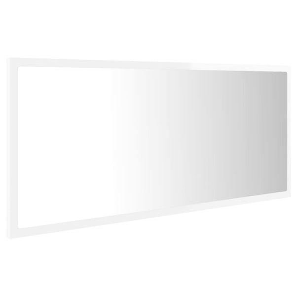 LED Badspiegel Hochglanz Weiß 100cm