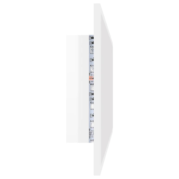 LED Badspiegel Hochglanz Weiß 100cm