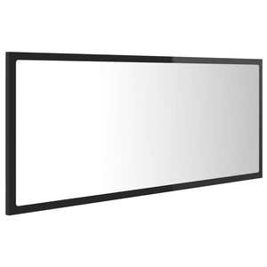 LED Badspiegel Hochglanz Schwarz 100cm