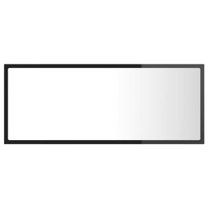 LED Badspiegel Hochglanz Schwarz 100cm