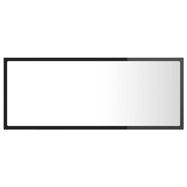 LED Badspiegel Hochglanz Schwarz 100cm